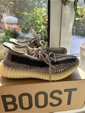 Yeezy Boost 350 V2 Brown Knit Sneakers with Cream Sole